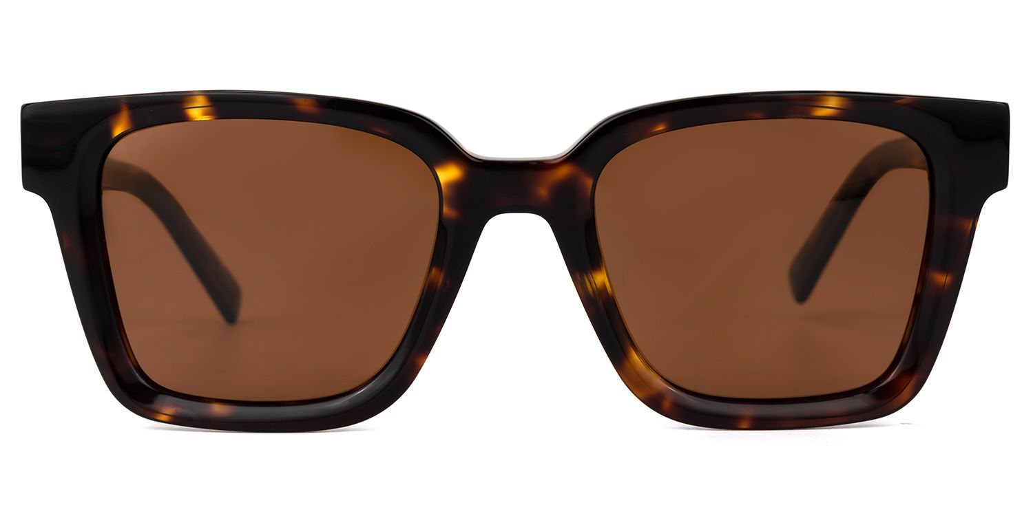 Dawes - Rectangle Tortoise Sunglasses | Vooglam Angle View