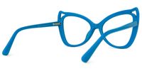 Bahadur - Cat Eye Blue Eyeglasses | Vooglam Side View