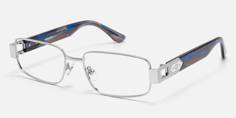 Cypher - Rectangle Silver Eyeglasses