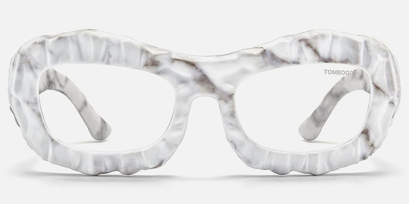 The Geologist - Geometric White Eyeglasses