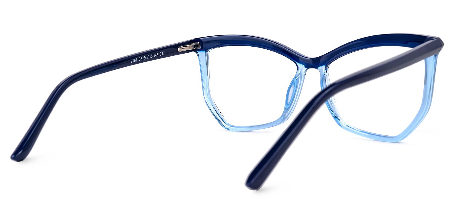 Wes - Butterfly Blue Eyeglasses | Vooglam Side View