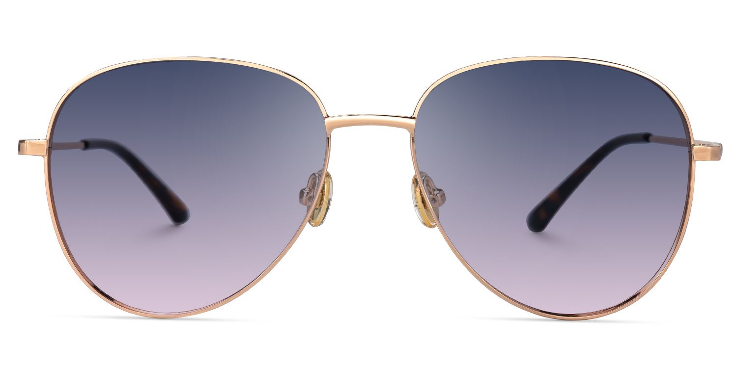 Elsbeth - Aviator Gold Sunglasses | Vooglam Angle View