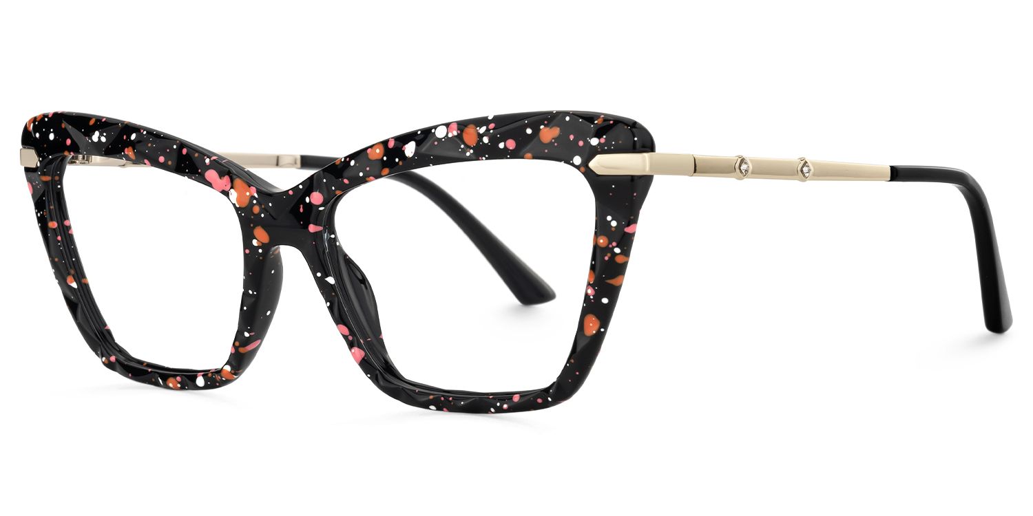Annie - Rectangle Black Eyeglasses | Vooglam Front View
