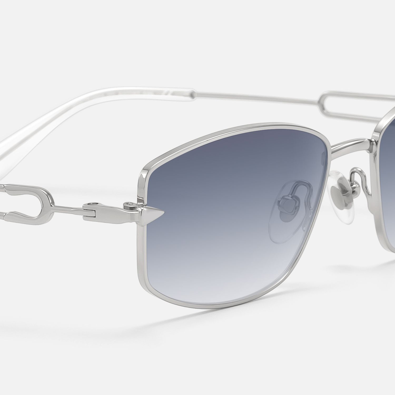Bladework - Silver Safety Pin Gradient Glasses | Vooglam Design Details