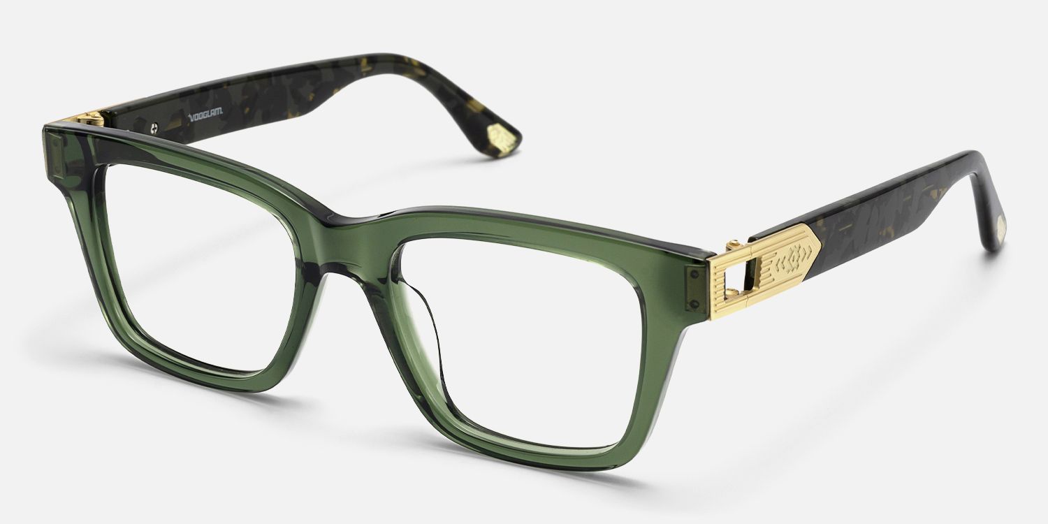Legacy - Rectangle Green Eyeglasses | Vooglam Front View