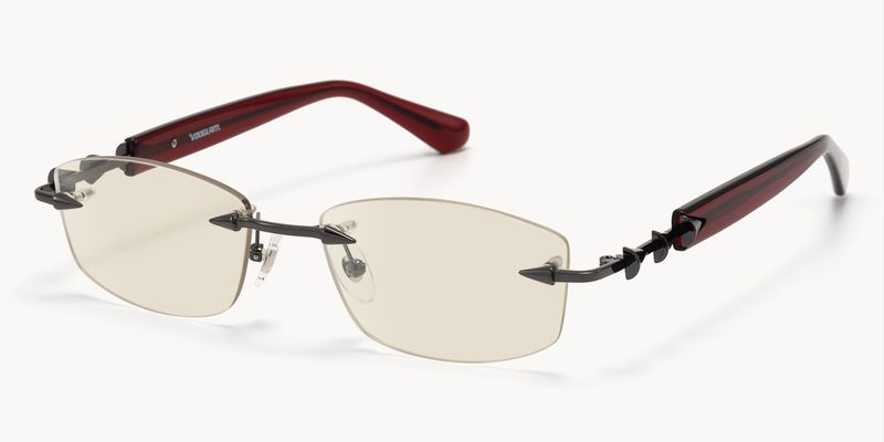 Fracture - Rectangle Red Sunglasses