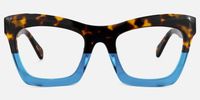 Sienna - Rectangle Two-tone Eyeglasses | Vooglam Angle View