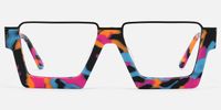 Dardhan - Unique Rectangle Multicolor Glasses | Vooglam Angle View