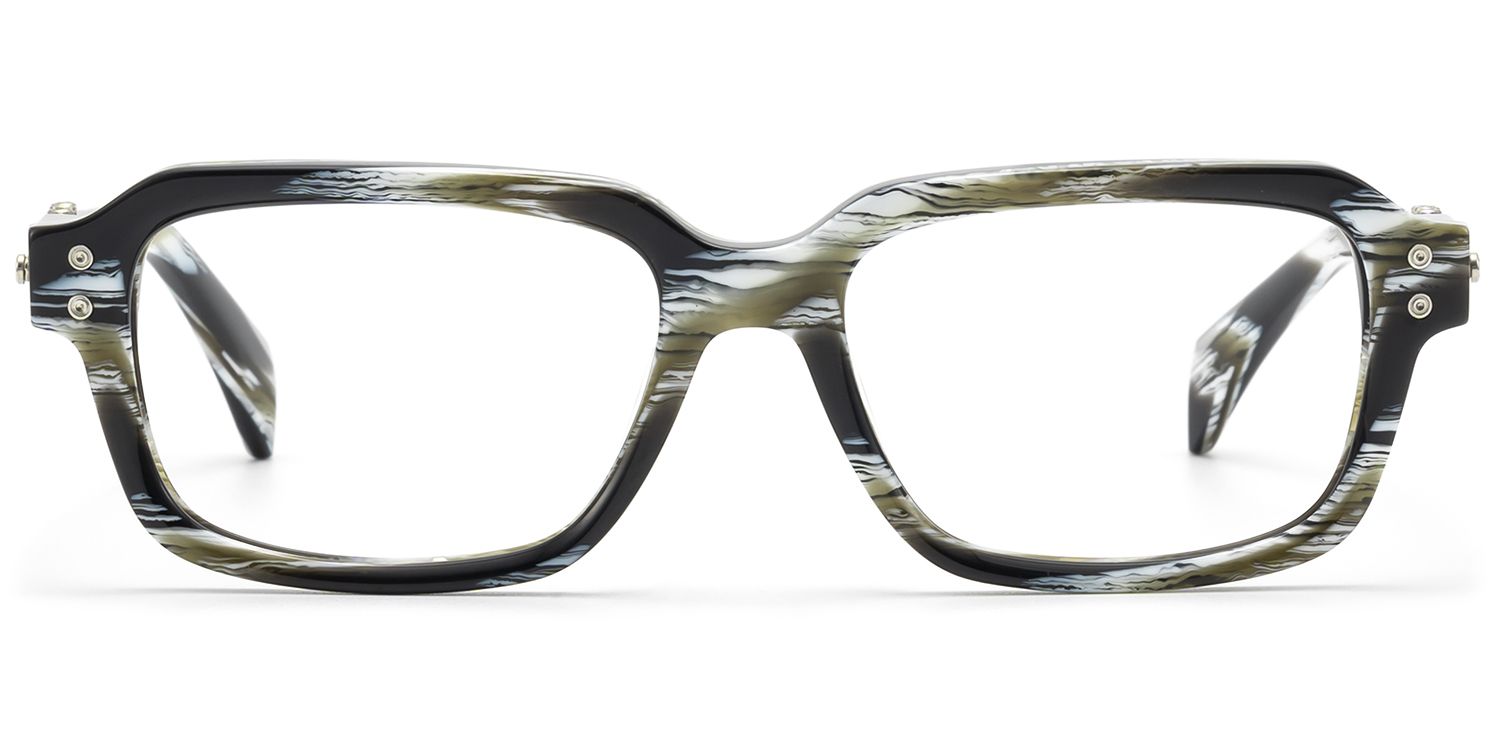 Frame Size of Anacortes - Gray Horn Rim Guitar Temple Glasses | Vooglam