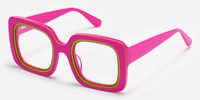 Esadowa - Square Pink Eyeglasses | Vooglam Front View