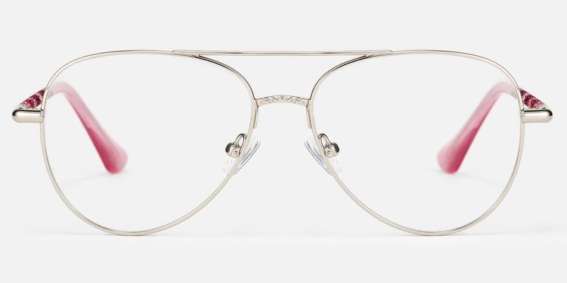Joni - Aviator Silver Eyeglasses