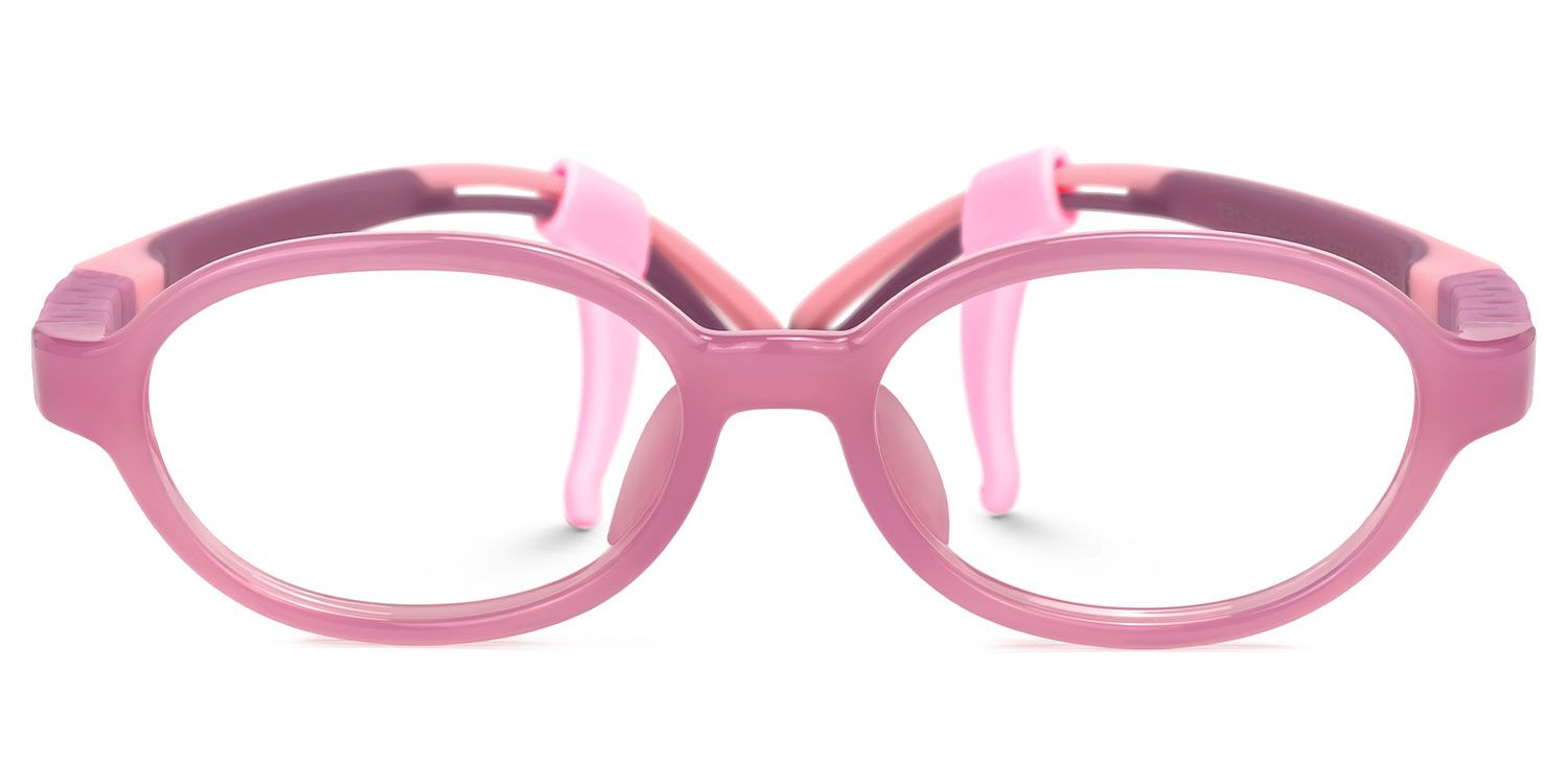 Skylar - Oval Pink Kids Eyeglasses | Vooglam Angle View