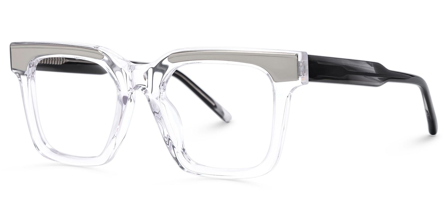 Feleti - Rectangle Crystal Eyeglasses | Vooglam Front View