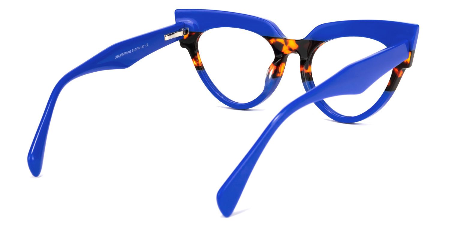 Bandit - Cat Eye Blue Eyeglasses | Vooglam Side View