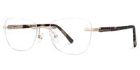 Famke - Rectangle Gold Eyeglasses | Vooglam Front View