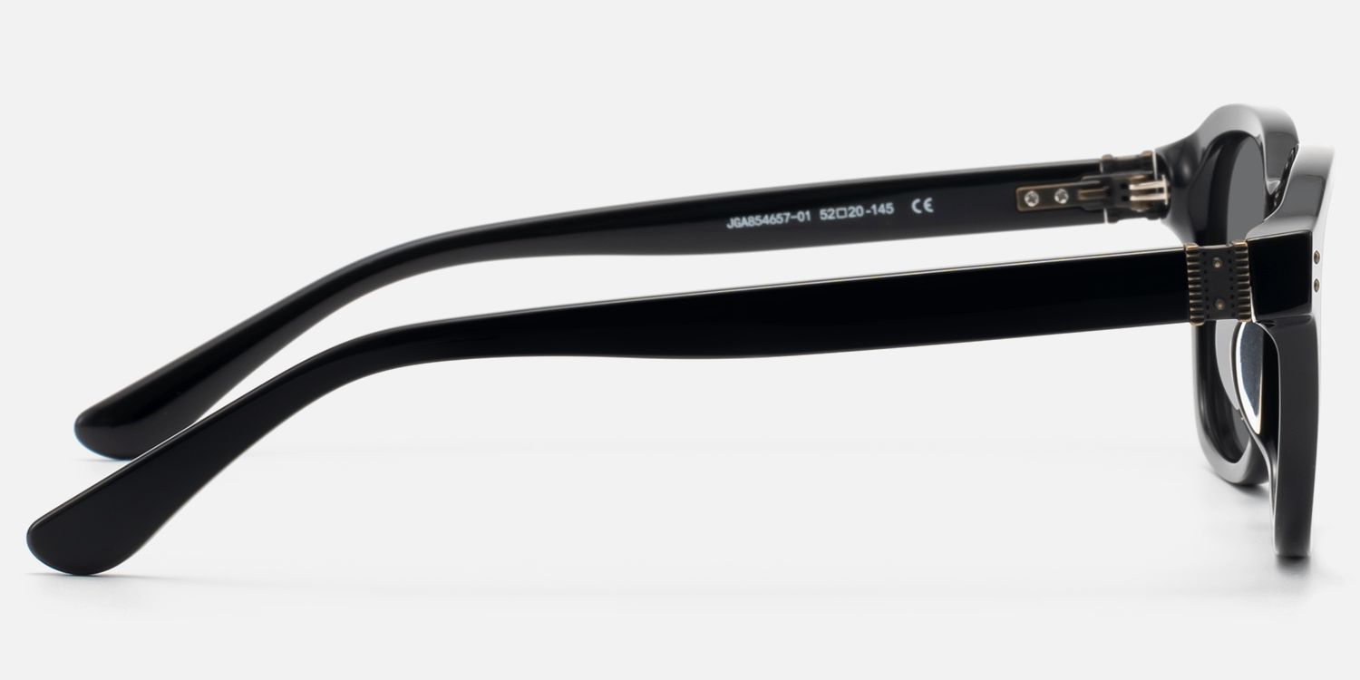 Rainier - Dark Gray Tint Black Zipper Sunnies | Vooglam Side View