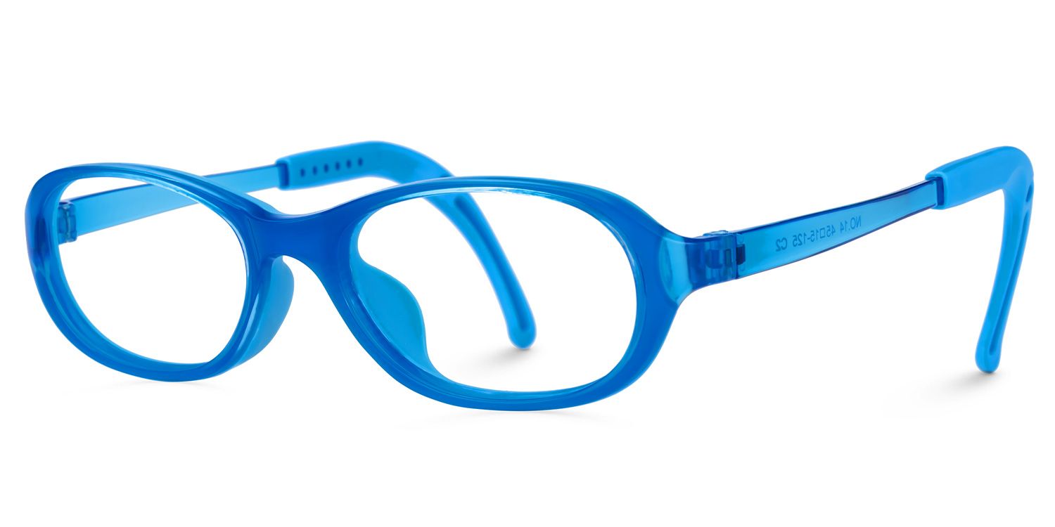 Juniper - Oval Blue Kids Eyeglasses | Vooglam Front View