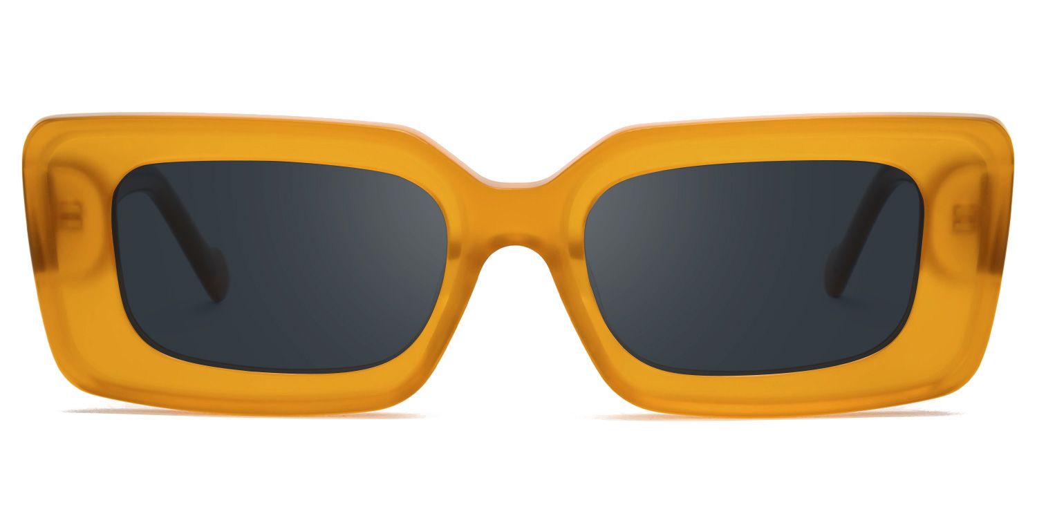 Kadmiel - Rectangle Orange Prescription Sunglasses by Vooglam - Angle View