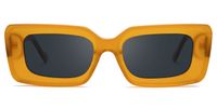 Kadmiel - Rectangle Orange Prescription Sunglasses | Vooglam Angle View
