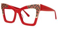 Danilo - Square Red Eyeglasses | Vooglam Front View
