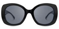 Athina - Round Black Sunglasses | Vooglam Angle View