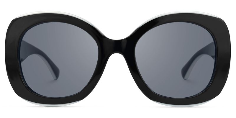 Athina - Round Black Sunglasses