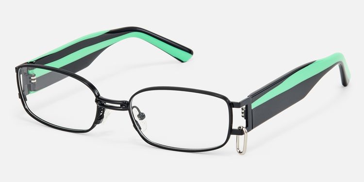 Gagenia - Rectangle Black Eyeglasses by Vooglam