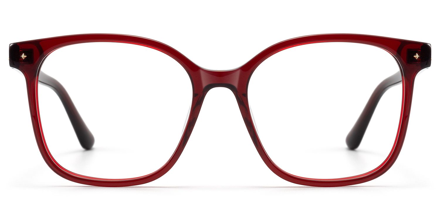 Spacek - Bold Square Red Boho Eyeglasses | Vooglam Product Details 1