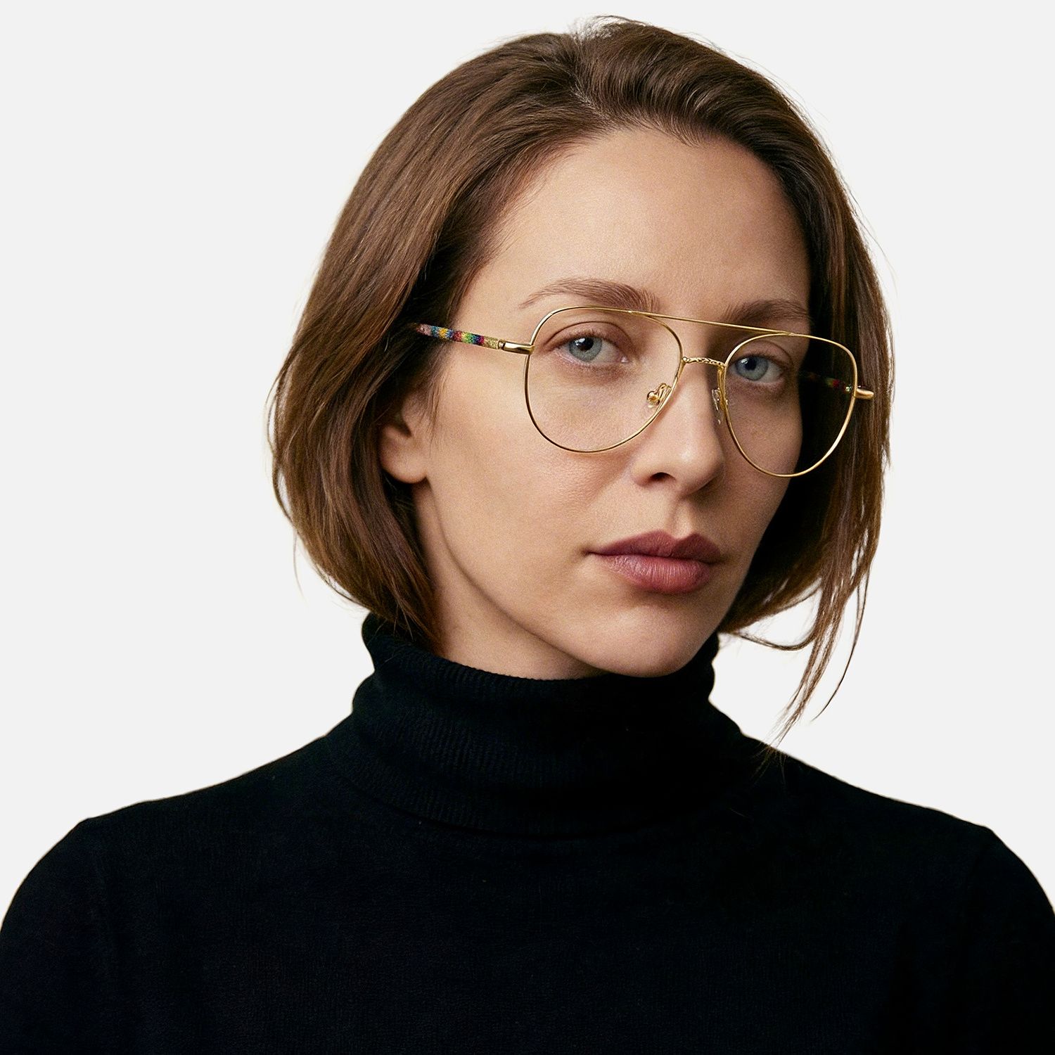 Explore the design story of Joni - Aviator Gold Eyeglasses | Vooglam