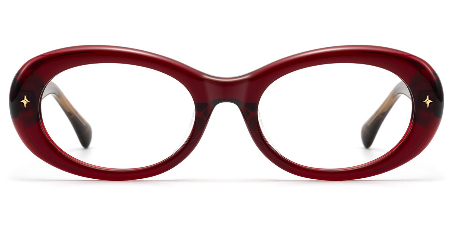 Frame Size of Vexa - Cherry Red Leopard Temple Glasses | Vooglam