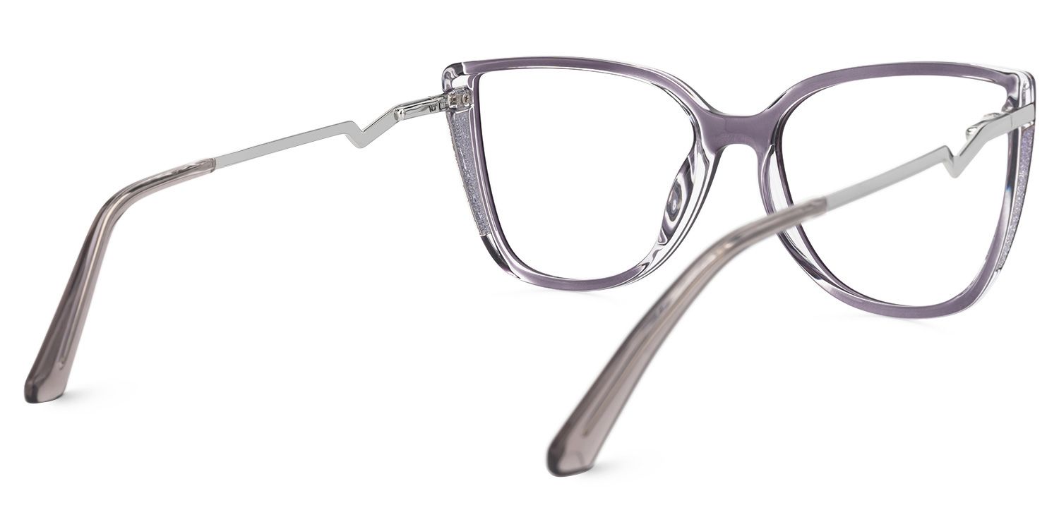Faithan - Cat Eye Purple Eyeglasses | Vooglam Side View