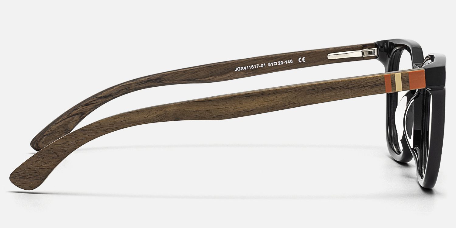 Lote - Square Black Eyeglasses | Vooglam Side View