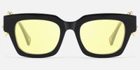 Sabrina - Rectangle Black Sunglasses | Vooglam Angle View