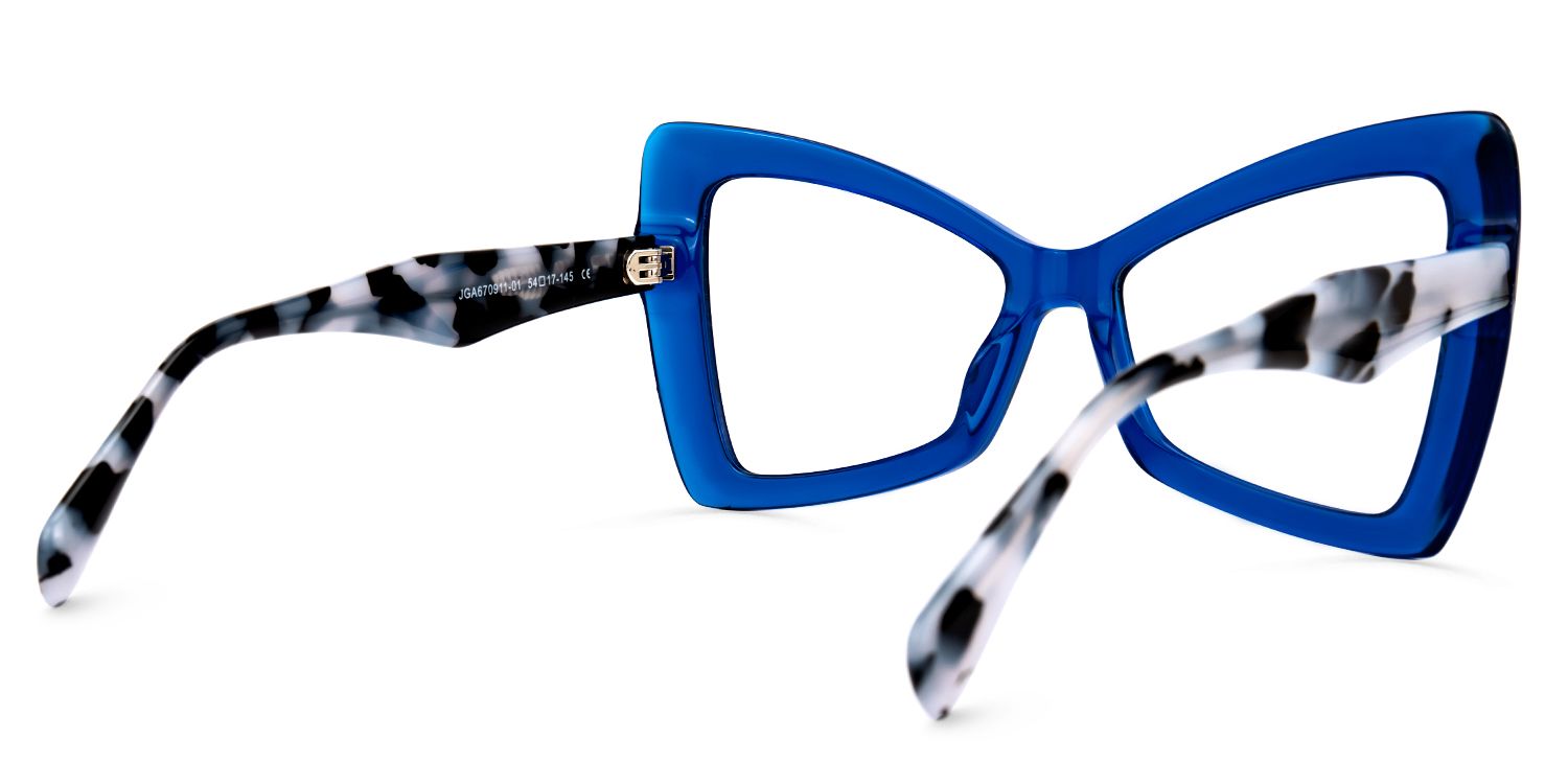 Deanne - Butterfly Blue Eyeglasses by Vooglam - Side View