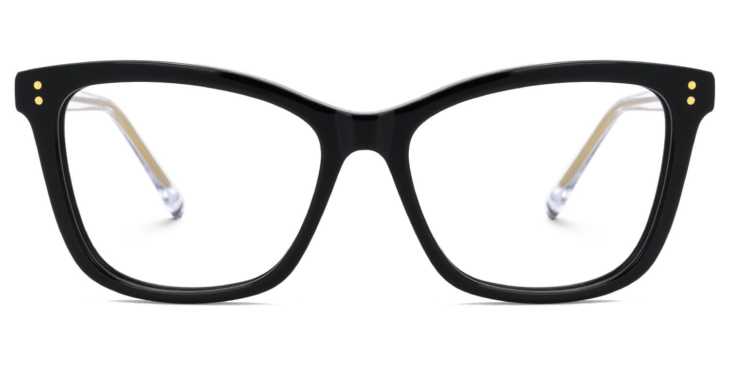 Lalage - Butterfly Black Eyeglasses | Vooglam Angle View