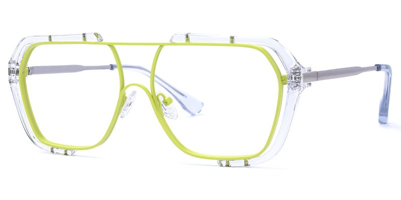 Porsha - Aviator Green Eyeglasses | Vooglam