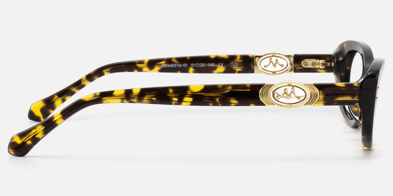 Ginza - Tortoise Retro Narrow Cat Eye Glasses | Vooglam Side View