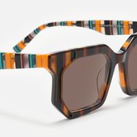 Abetzi - Rectangle Brown Sunglasses | Vooglam Design Details