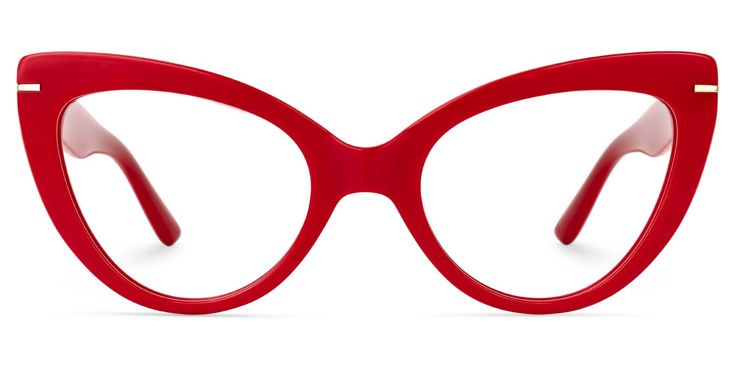 Veromca - Cat Eye Red Eyeglasses by Vooglam - Angle View