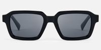 Jet - Rectangle Black Sunglasses | Vooglam Angle View