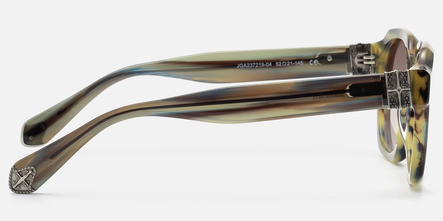 Vernon - Olive Green Striped Gradient Sunglasses | Vooglam Side View