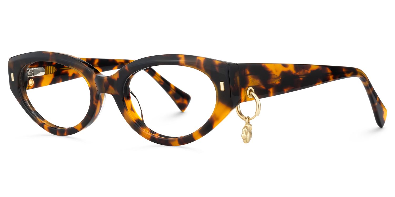 Meow - Cat Eye Tortoise Eyeglasses | Vooglam Front View