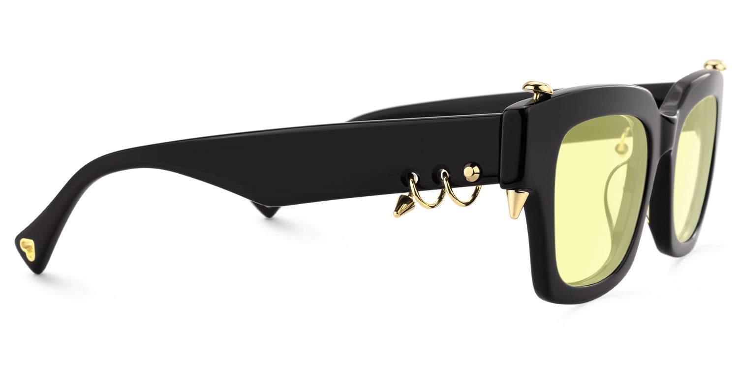 Sabrina - Rectangle Black Sunglasses