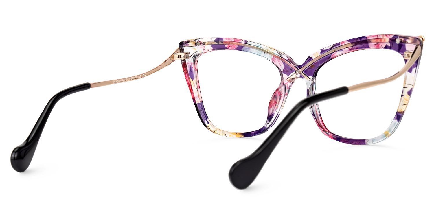 Janina - Floral Pattern Butterfly Fairy Glasses | Vooglam Side View