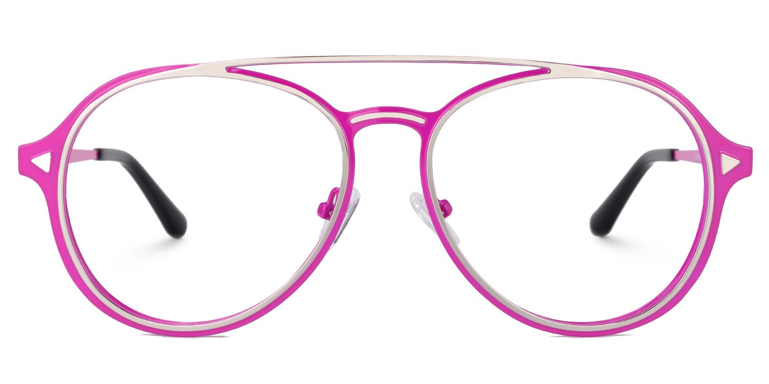 Ellasyn - Aviator Pink Eyeglasses | Vooglam Angle View
