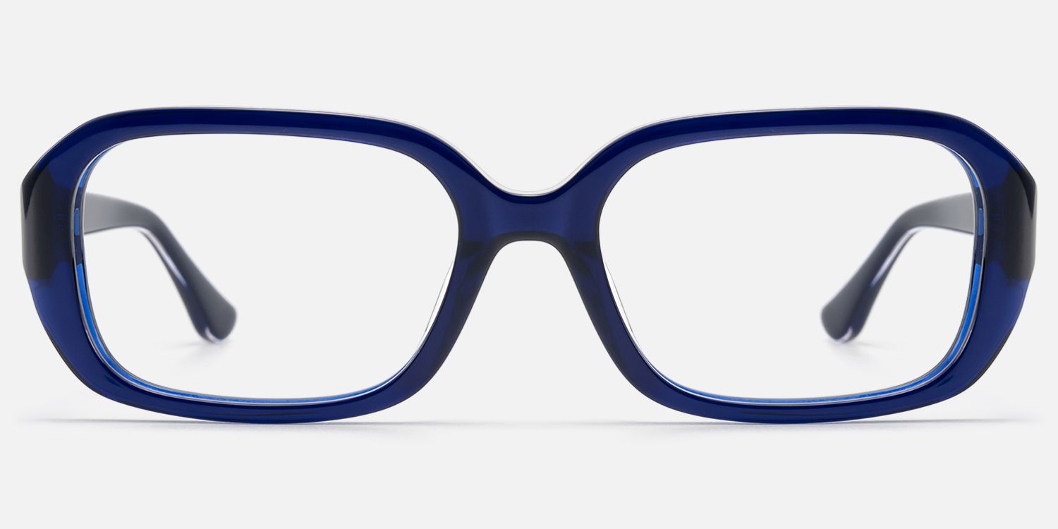 Mies - Bold Deep Blue Frames with Metal Pin | Vooglam Angle View