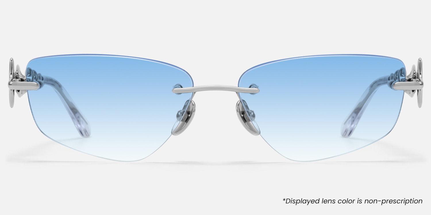 The Decoder - Gradient Blue Tinted DNA Glasses | Vooglam Angle View