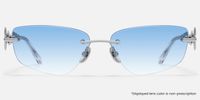 The Decoder - Geometric Silver Sunglasses | Vooglam Angle View