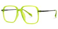 Halima - Square Green Eyeglasses | Vooglam Front View