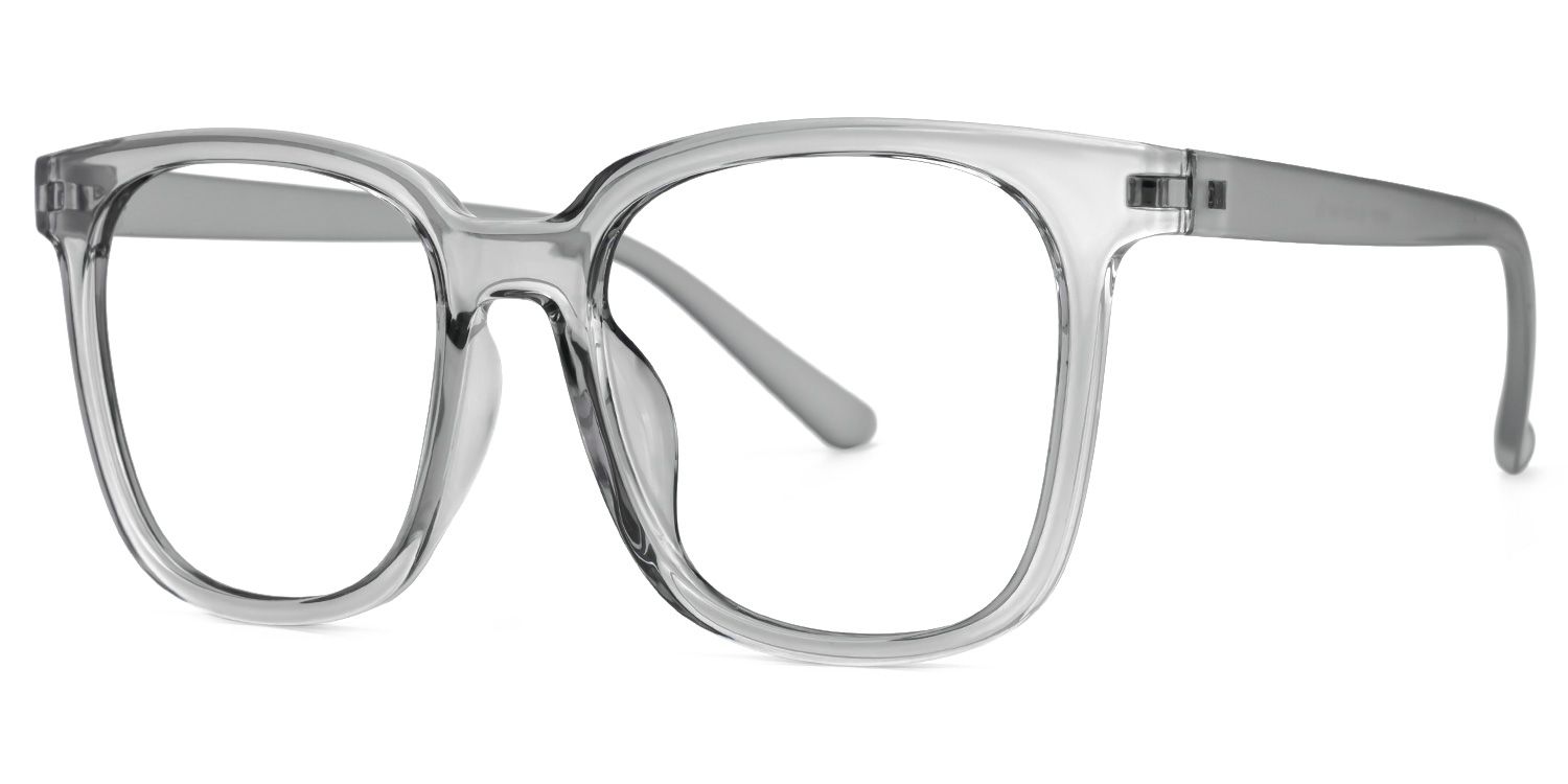 Faina - Square Grey Eyeglasses | Vooglam Front View
